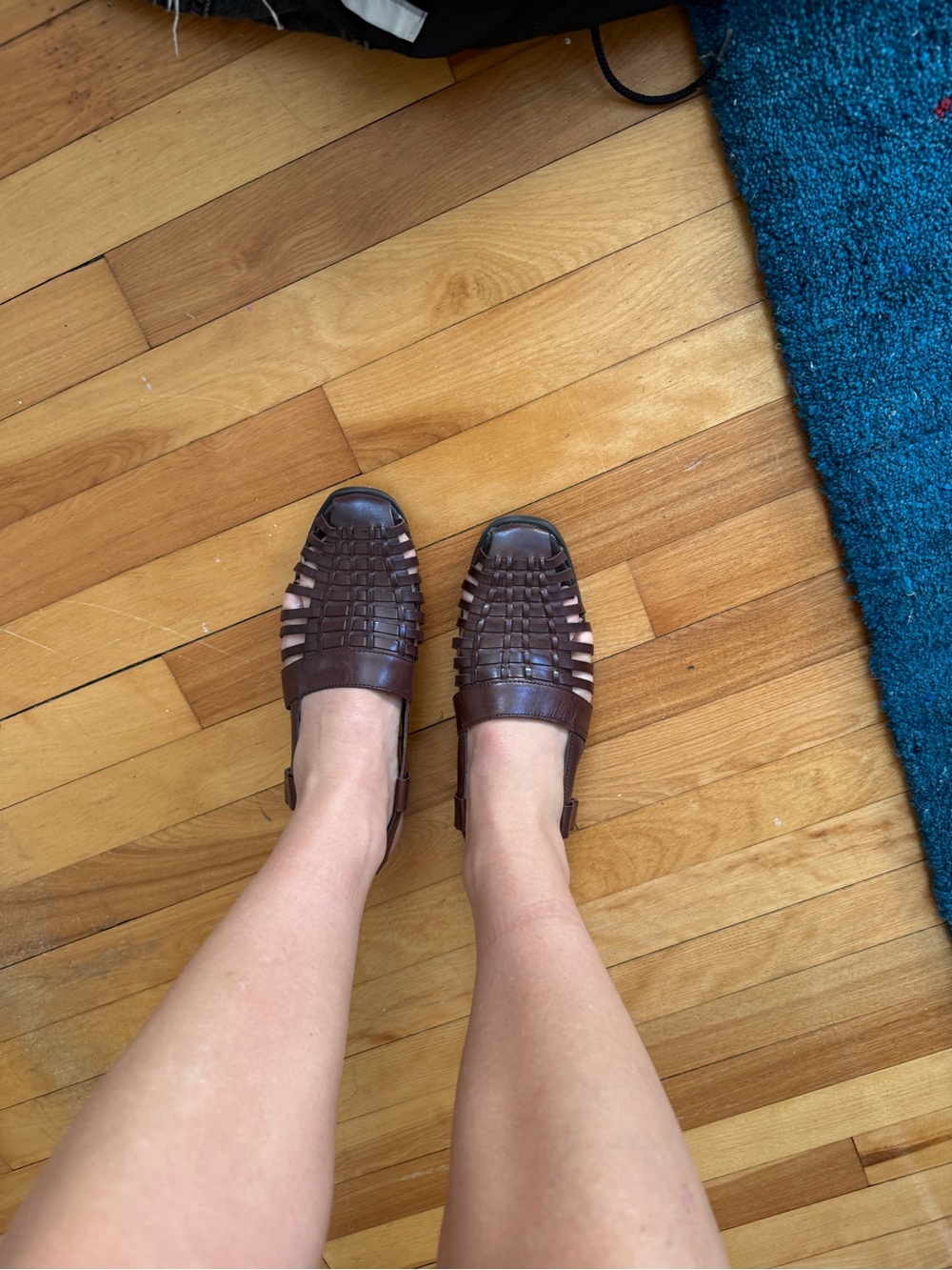 Pesaro Brown Woven Leather Slingback Sandals - Picture 3 of 4